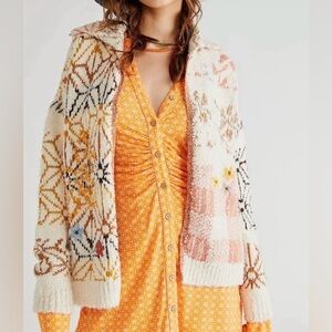 Free People Prairie Open Front Cardigan Sweater XS